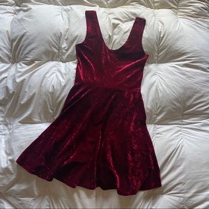 Fun Red Velvet Party Dress, Boho Vibe, Size Small